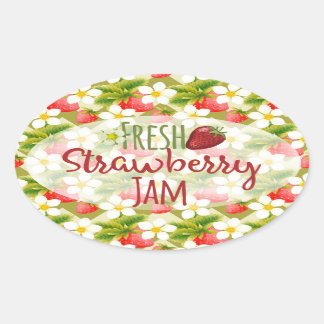 Étiquette de canne à la confiture de fraises