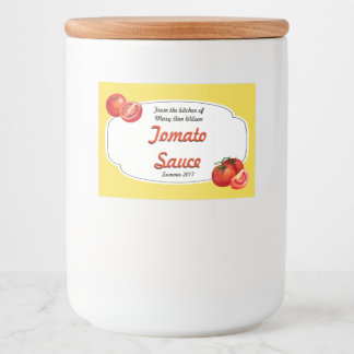 Étiquette de canne à la sauce tomate