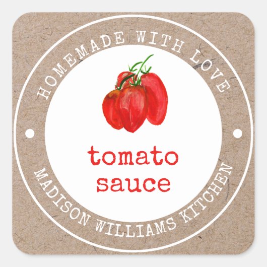 Étiquette de canne à la sauce tomate maison (Devant)
