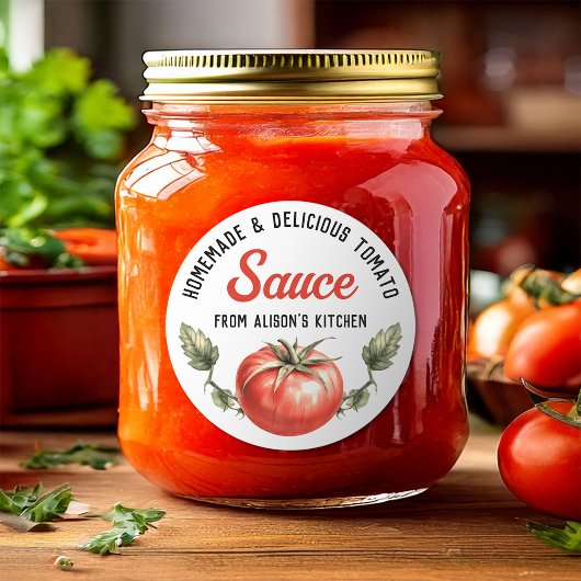 Étiquette de canne à la sauce tomate maison sur me