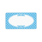 Étiquette de canne à points bleus et blancs (Devant)