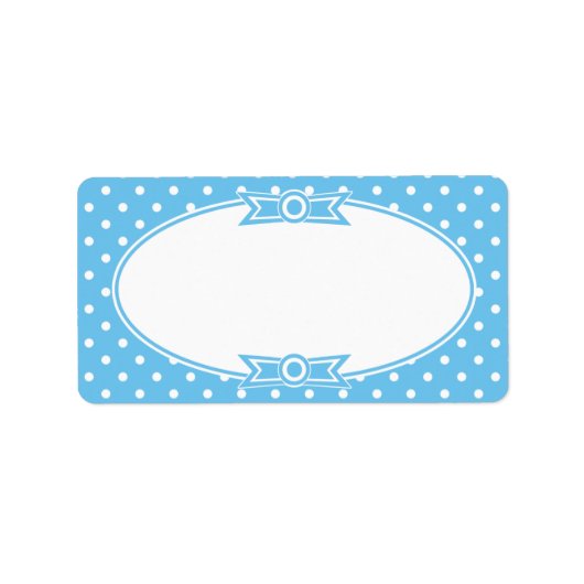 Étiquette de canne à points bleus et blancs (Devant)