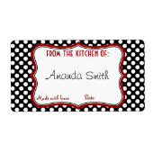 Étiquette de canne à points de Polka Retro (Devant)