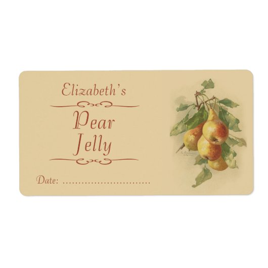 Étiquette de canne à poires (Devant)