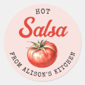 Étiquette de canne à salsa tomate personnalisée en (Devant)