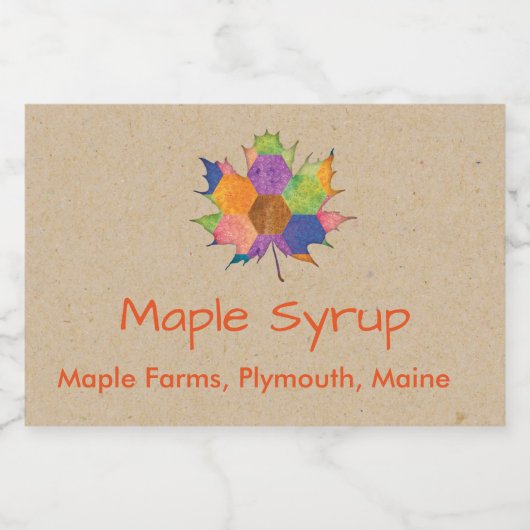 Étiquette de canne au sirop d'érable (Étiquettes simples)