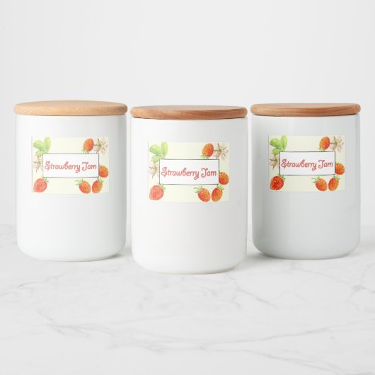 Étiquette de canne de confiture de fraises (Bouteilles)