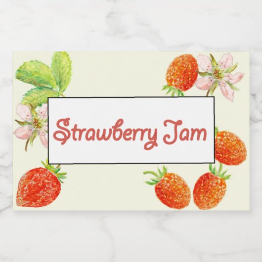 Étiquette de canne de confiture de fraises (Étiquettes simples)