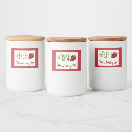 Étiquette de canne de confiture de fraises (Bouteilles)