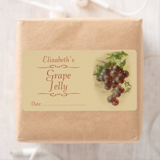 Étiquette de canne de raisins (En situation)