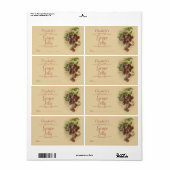 Étiquette de canne de raisins (Feuille entière)