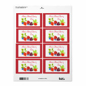 Étiquette de canne de réserve de baies mixtes (Feuille entière)