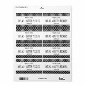 Étiquette de canne noir et blanc moderne (Feuille entière)