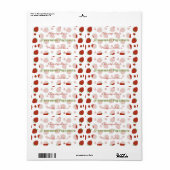 Étiquette de canne personnalisée fraise (Feuille entière)