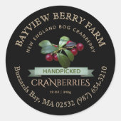 Étiquette de canneberge local trié sur le volet (Devant)