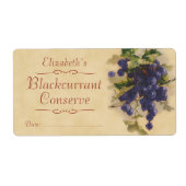 Étiquette de canning de cassis (Devant)