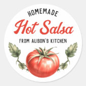 Étiquette de cantine de salsa chaude maison sur me (Devant)