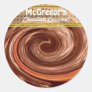 Étiquette de caramel au chocolat