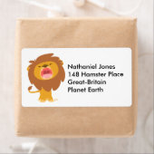 Étiquette de caricature Lion très puissant (En situation)