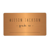 Étiquette de carnets en cuivre à gradient métalliq (Devant)
