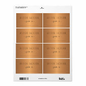 Étiquette de carnets en cuivre à gradient métalliq (Feuille entière)