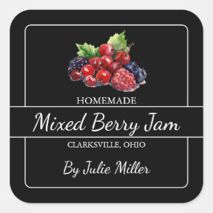 Étiquette de Carré de confiture de Berry Mixte Mai