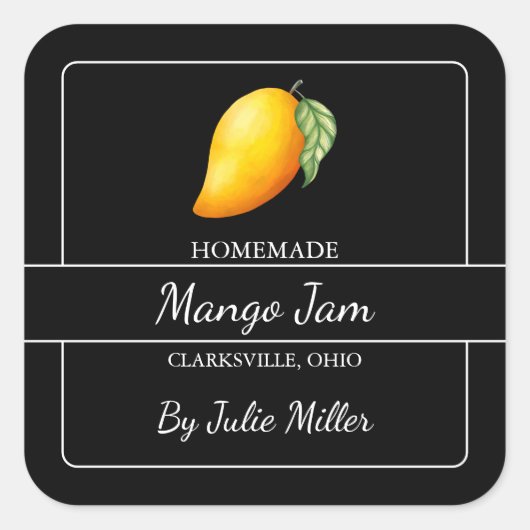 Étiquette de Carré de confiture de mangue maison n (Devant)