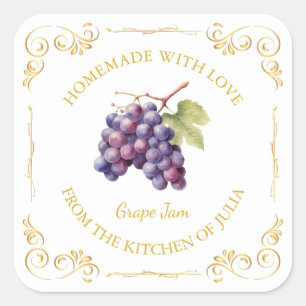 Étiquette de Carré de confiture de raisin maison v