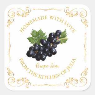 Étiquette de Carré de confiture de raisin maison v