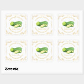 Étiquette de Carré de  de chicelle à la main vinta (Feuille)