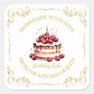 Étiquette de Carré de gâteaux maison vintage