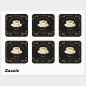 Étiquette de Carré de thé vintage (Feuille)