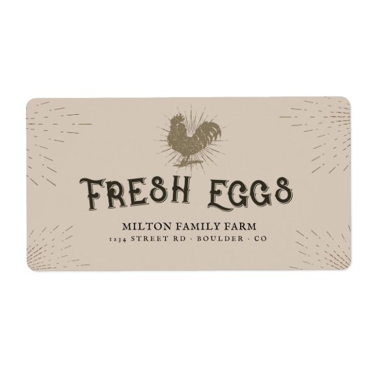 Étiquette de carton de script décoratif rustique (Devant)