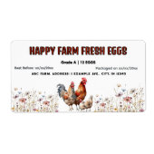 Étiquette de carton d'oeuf de ferme aquarelle (Devant)