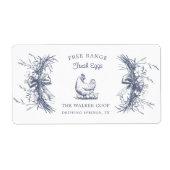 Étiquette de carton d'oeuf de ferme rustique (Devant)