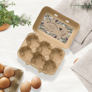 Étiquette de carton d'oeuf Vintage d'hiver