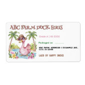 Étiquette de carton d'œufs de canard mignon aquare (Devant)