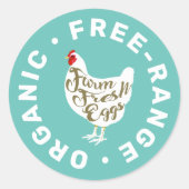 Étiquette de carton en silhouette de poulet de la  (Devant)