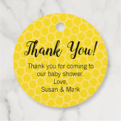 Étiquette de cercle de Baby Shower thème abeille (Dos)