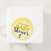 Étiquette de cercle de Baby Shower thème abeille (En situation)