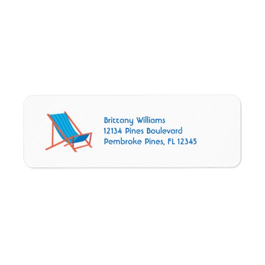 Étiquette de chaise de plage (Devant)