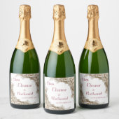 Étiquette de champagne de mariage florale blanche (Bouteilles)