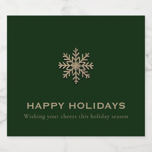 Étiquette de champagne de vacances Snowflake (Étiquettes simples)