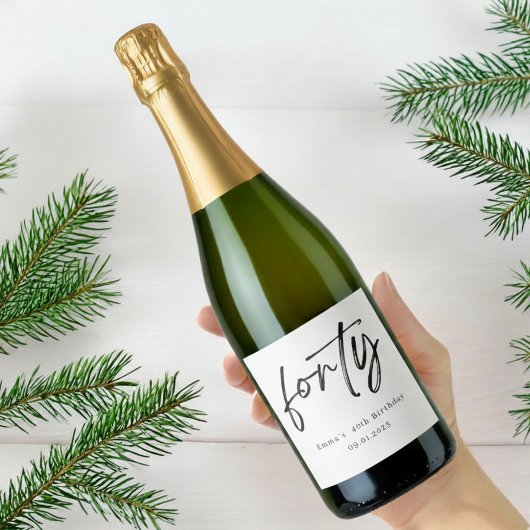 Étiquette de champagne élégante pour 40 ans