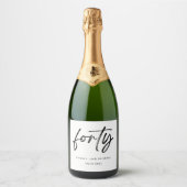 Étiquette de champagne élégante pour 40 ans (Devant)