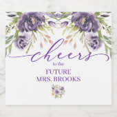 Étiquette de Champagne Floral Violet (Étiquettes simples)