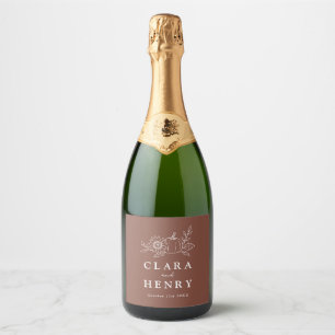 Étiquette de champagne Mariage Citrouille Rouille