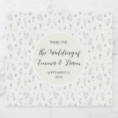 Étiquette de Champagne Numéro de Table Mariage Fle (Étiquettes simples)