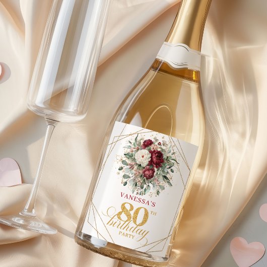 Étiquette de Champagne pour 80e Anniversaire Rusti