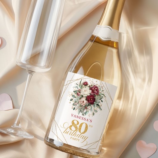 Étiquette de Champagne pour 80e Anniversaire Rusti